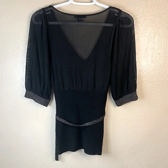 Armani Exchange Y2K Whimsigoth Mesh Glitter
Detail Belted Blouse Size M - Picture 5 of 12